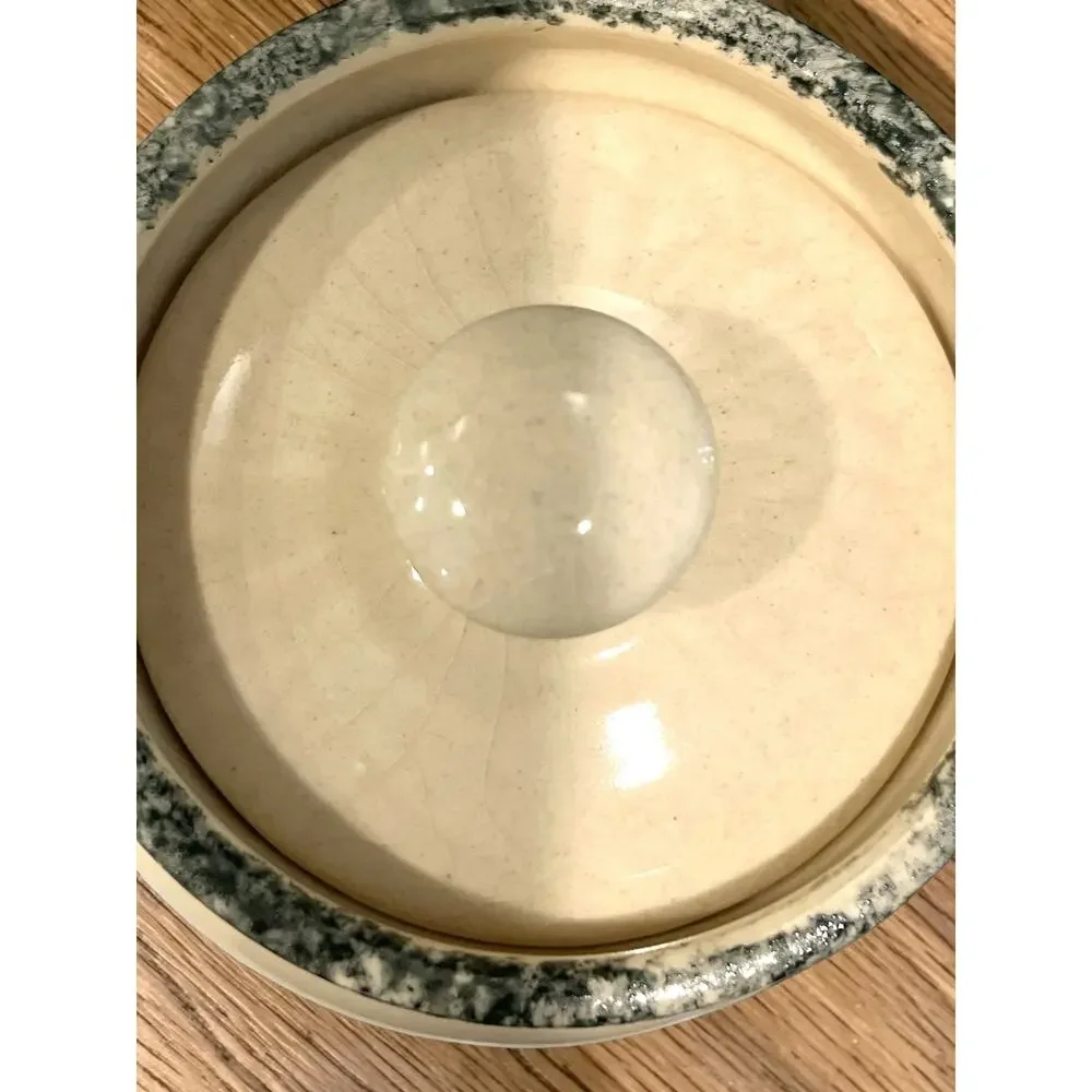 Vintage Casey Pottery Magnolia Sugar Bowl w Lid Marshall Texas Handmade USA 4”